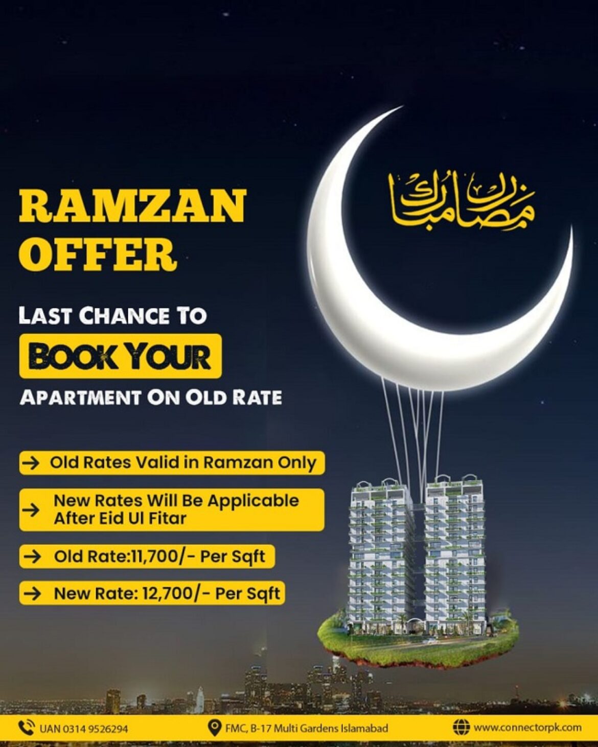 Valencia Heights B-17 Islamabad - Ramadan Offer: Book Your Apartment at Old Rates of 11,700/- per sqft.